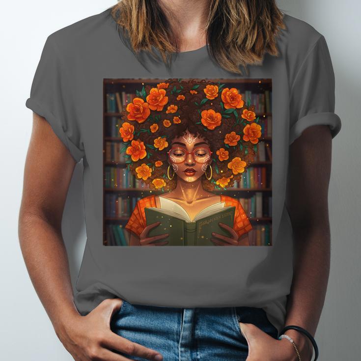 History Month Black Afro Girl Women Book Lovers Unisex Jersey T-Shirt