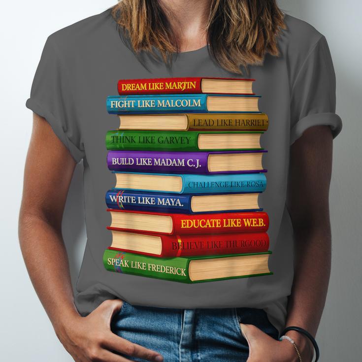 History Month Educated Black Leaders Reading Books Unisex Jersey T-Shirt