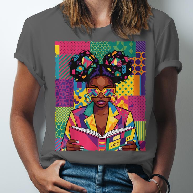 History Month Educated Black Women Girls Reading Book Unisex Jersey T-Shirt