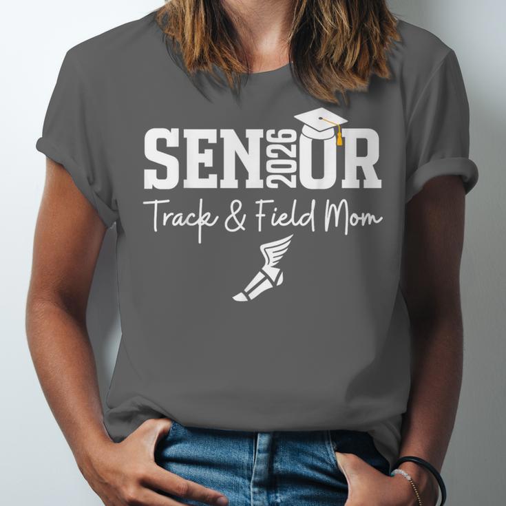 Track & Field Senior Mom Class Of 2026 Graduation 26 Unisex Jersey T-Shirt