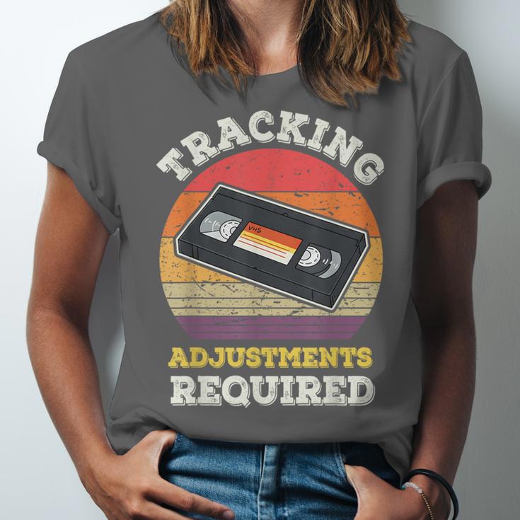 Tracking Adjustments Required Nostalgia VHS Retro Tape Unisex Jersey T-Shirt