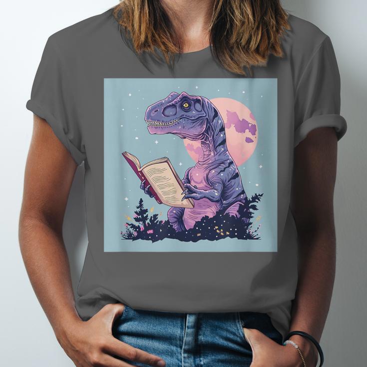 Trex Reading Book Dinosaur Unisex Jersey T-Shirt