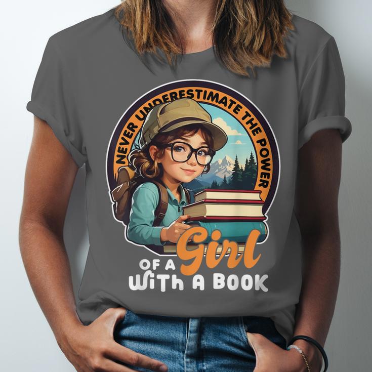 Never Underestimate The Power Of a Girl With a Book Reading Unisex Jersey T-Shirt