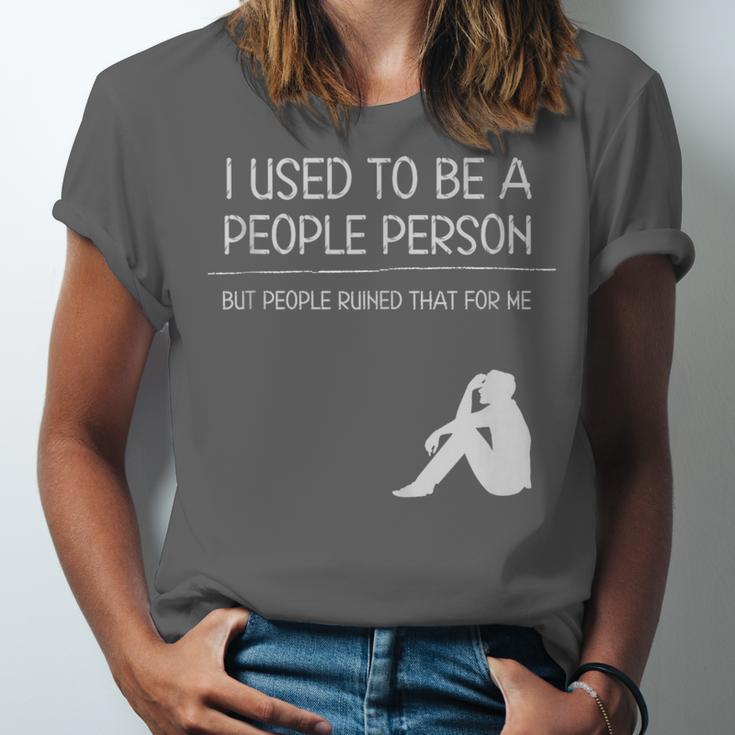 I Used To Be A People Person Introvert Unisex Jersey T-Shirt