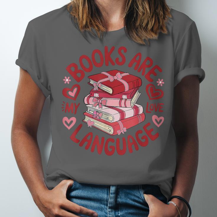 Valentine Book Lover Books Are My Love Language Women Girl Unisex Jersey T-Shirt Valentine Book Lover Books Are My Love Language Women Girl Unisex Jersey T-Shirt