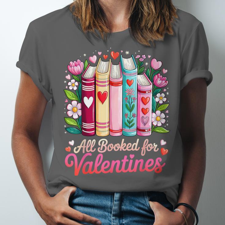 Valentine All Booked For Valentine Book Lovers Teacher Kid Unisex Jersey T-Shirt