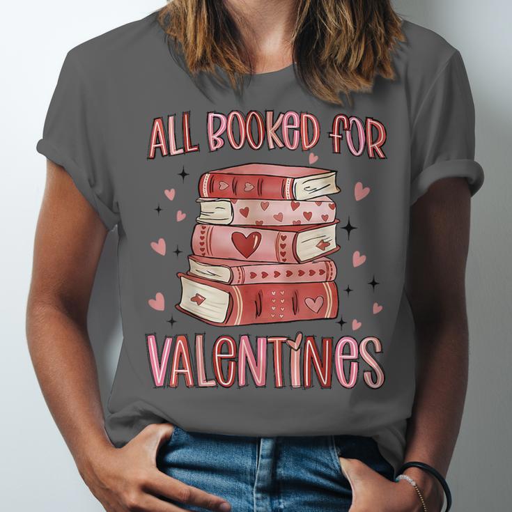 Valentines All Booked For Valentines Book Lovers Teacher Kid Unisex Jersey T-Shirt