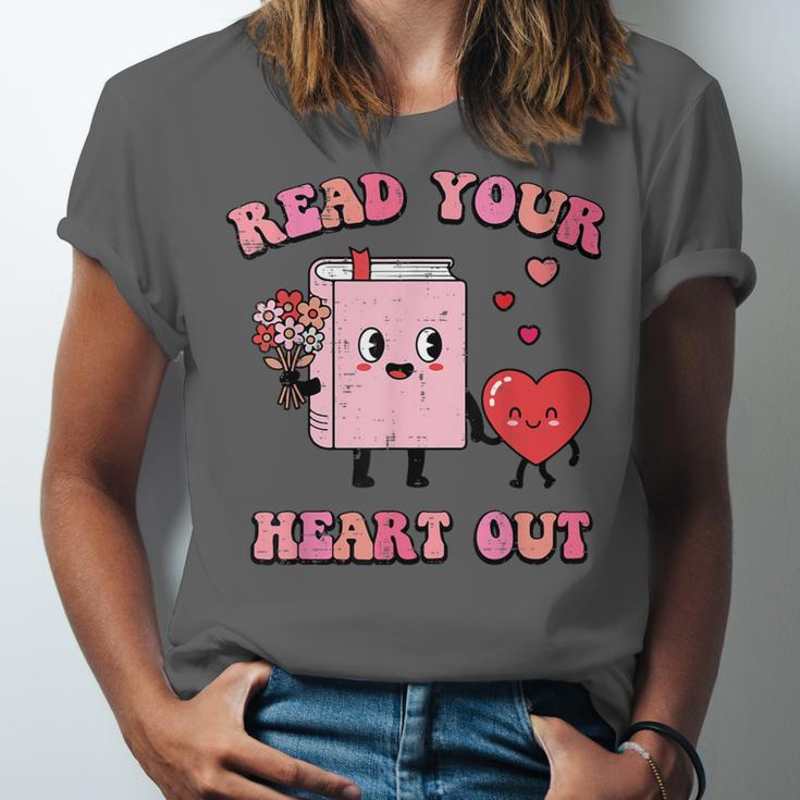 Valentines Day Book Read Your Heart Out Women Men Kids Unisex Jersey T-Shirt