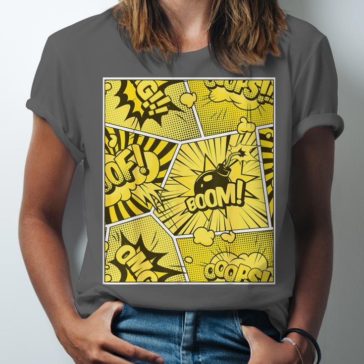Varsity-Gold Yellow Comic Book University Varsity-Gold Unisex Jersey T-Shirt