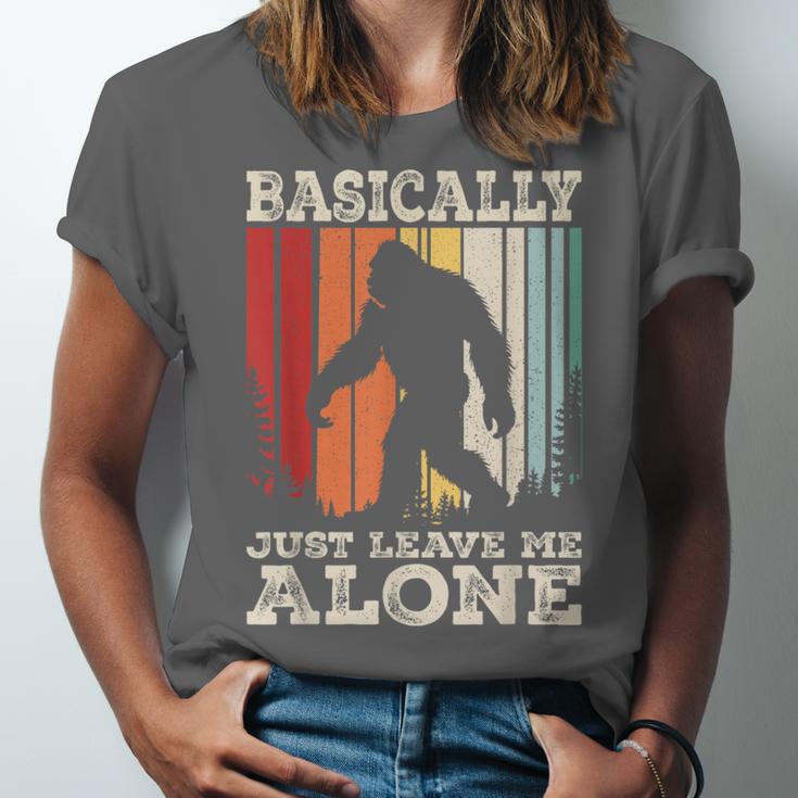 Vintage Basically Just Leave Me Alone Bigfoot Introverts Unisex Jersey T-Shirt Vintage Basically Just Leave Me Alone Bigfoot Introverts Unisex Jersey T-Shirt