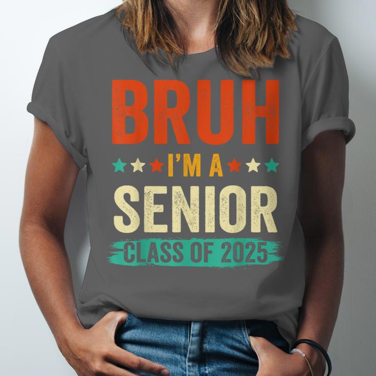 Vintage Bruh I'm A Senior Class Of 2025 Graduation Women Men Unisex Jersey T-Shirt