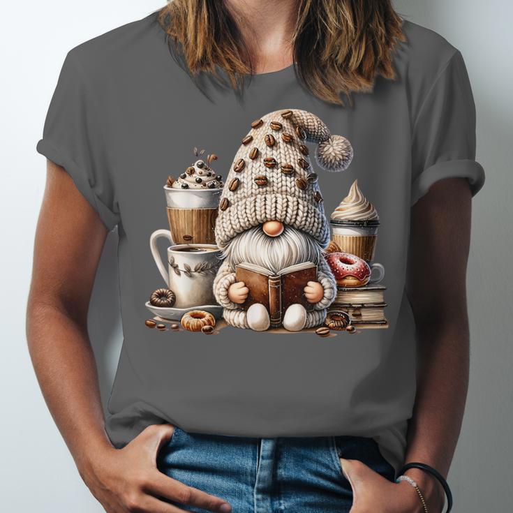 Vintage Cute Gnome Reading Book Coffee Latte Men Women Kids Unisex Jersey T-Shirt Vintage Cute Gnome Reading Book Coffee Latte Men Women Kids Unisex Jersey T-Shirt