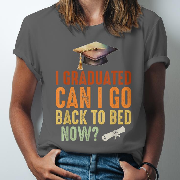 Vintage I Graduated Can I Go Back To Bed Now Graduation Unisex Jersey T-Shirt