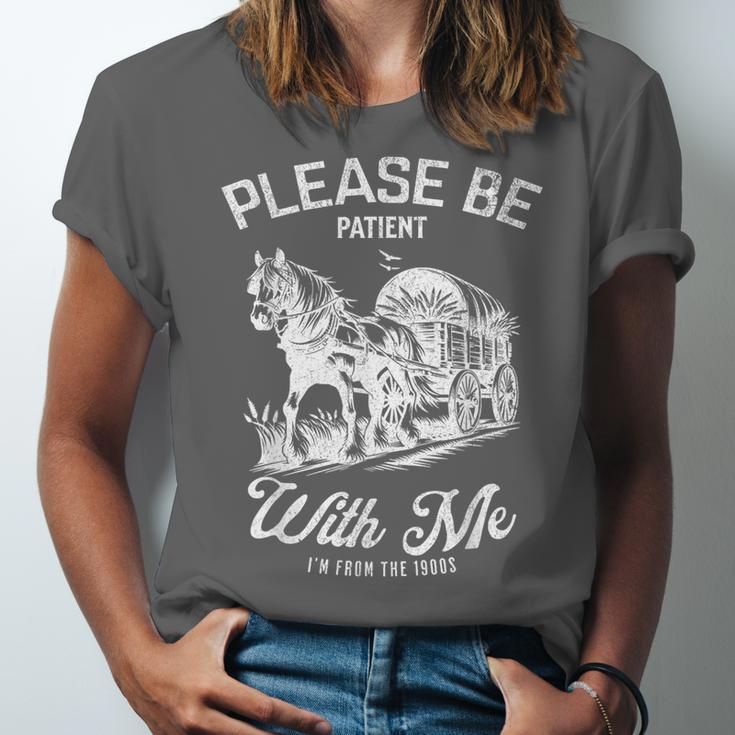 Vintage Horse Please Be Patient With Me I'm From The 1900s Unisex Jersey T-Shirt
