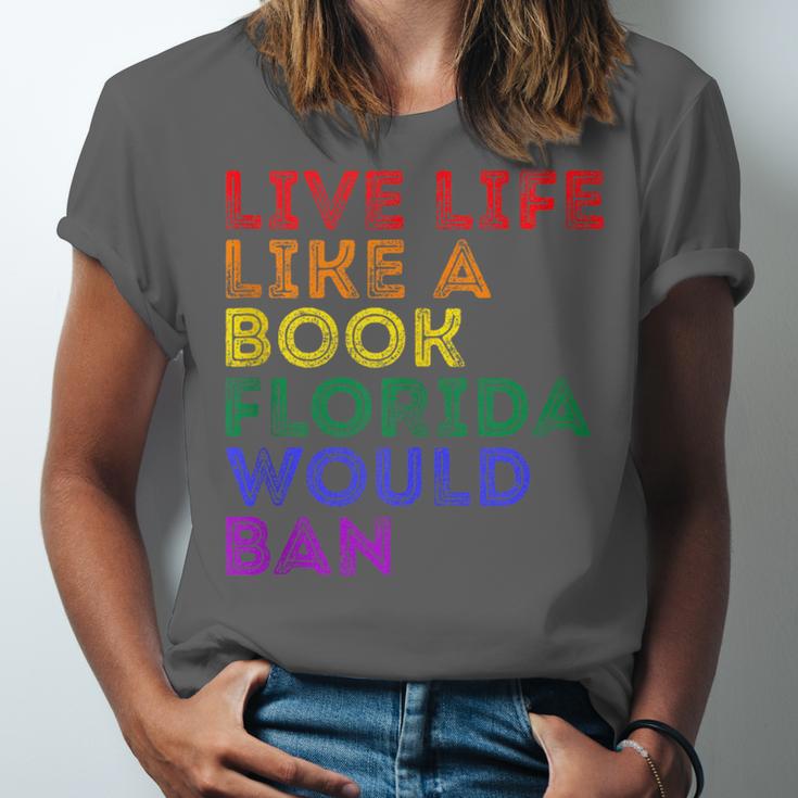 Vintage Live Life Like A Book Florida Would Ban LGBT Month Unisex Jersey T-Shirt Vintage Live Life Like A Book Florida Would Ban LGBT Month Unisex Jersey T-Shirt