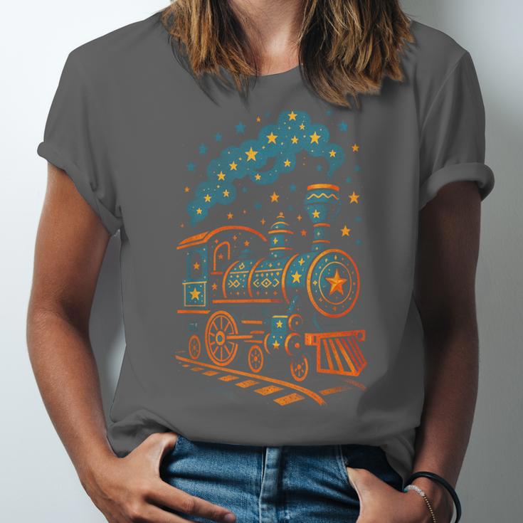Vintage Locomotive Nostalgia Railroad Stars Unisex Jersey T-Shirt Vintage Locomotive Nostalgia Railroad Stars Unisex Jersey T-Shirt