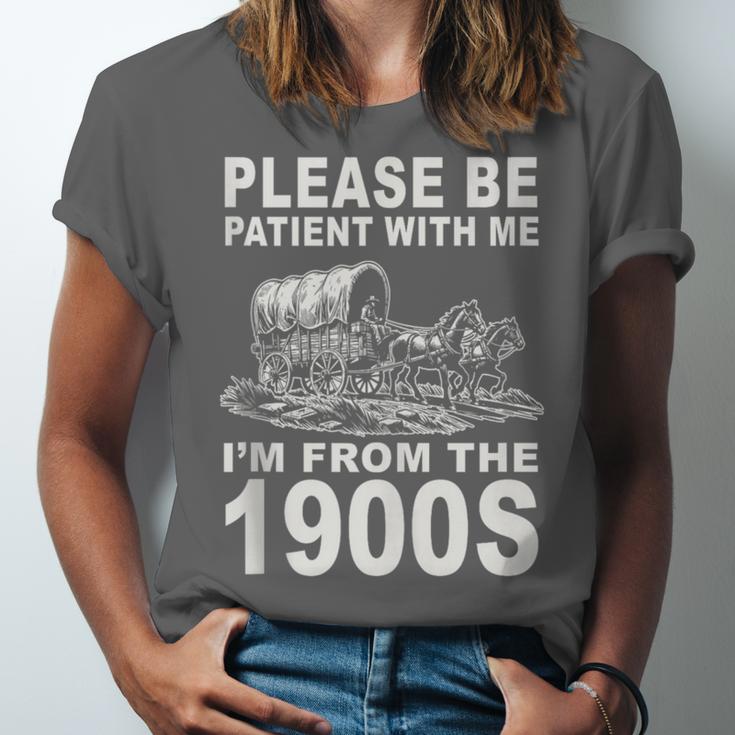 Vintage Please Be Patient I'm From The 1900s Saying Humor Unisex Jersey T-Shirt Vintage Please Be Patient I'm From The 1900s Saying Humor Unisex Jersey T-Shirt