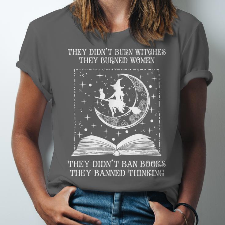 Vintage They Didn't Burn Witches They Burned Women Ban Books Unisex Jersey T-Shirt Vintage They Didn't Burn Witches They Burned Women Ban Books Unisex Jersey T-Shirt