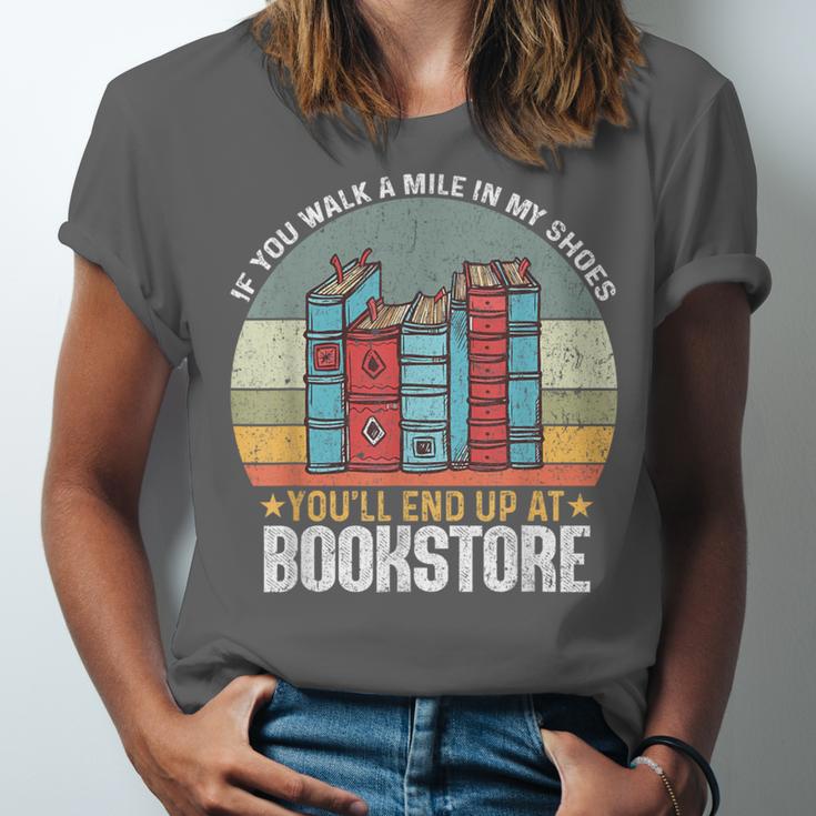 If You Walk A Mile In My Shoes You'Ll End Bookstore Reading Unisex Jersey T-Shirt