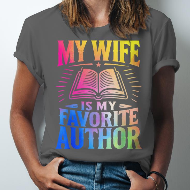 My Wife Is My Favorite Author Book Writer Writing Husband Unisex Jersey T-Shirt