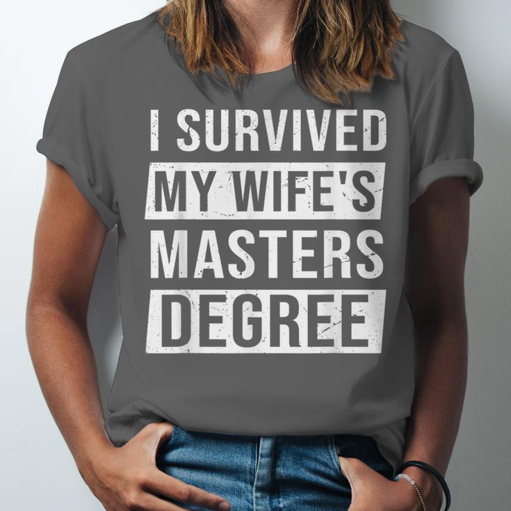 Wife Graduation I Survived My Wife's Master Degree Unisex Jersey T-Shirt