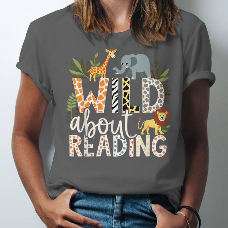 Wild About Reading Animals And Book Lovers Unisex Jersey T-Shirt