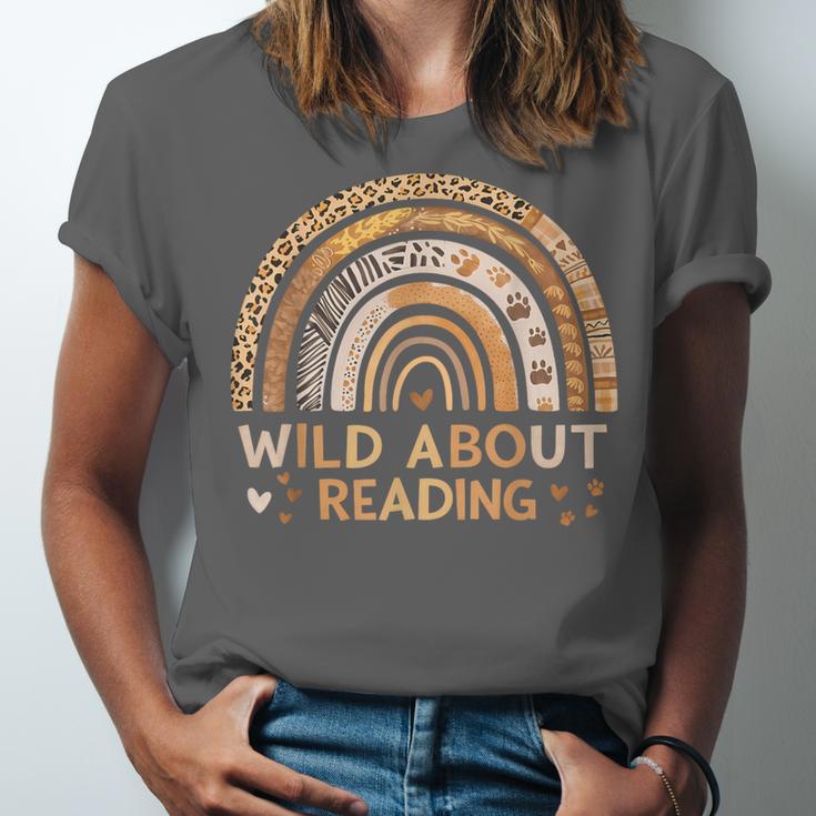 Wild About Reading Books Reader Lover Bookworm Librarian Unisex Jersey T-Shirt
