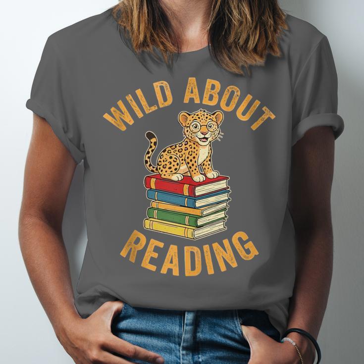 Wild About Reading Cute Leopard Teacher Kids Book Lover Unisex Jersey T-Shirt Wild About Reading Cute Leopard Teacher Kids Book Lover Unisex Jersey T-Shirt