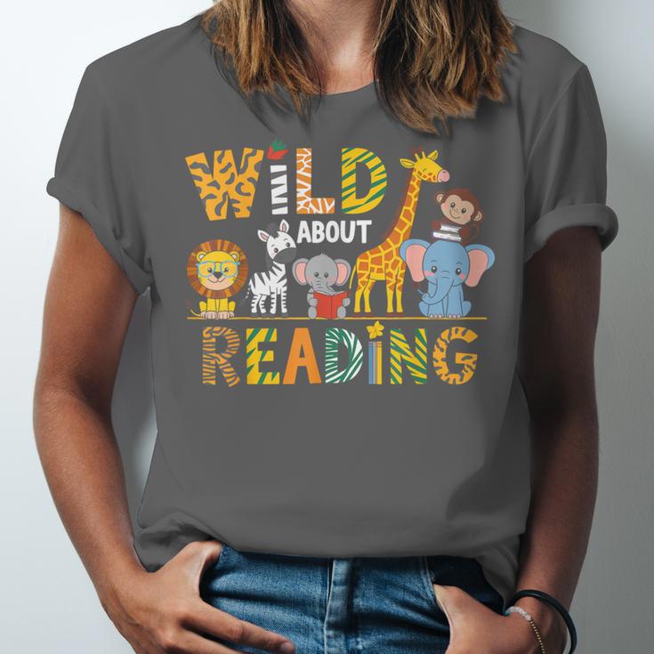 Wild About Reading Kid Love Wild Animal Books Back To School Unisex Jersey T-Shirt Wild About Reading Kid Love Wild Animal Books Back To School Unisex Jersey T-Shirt