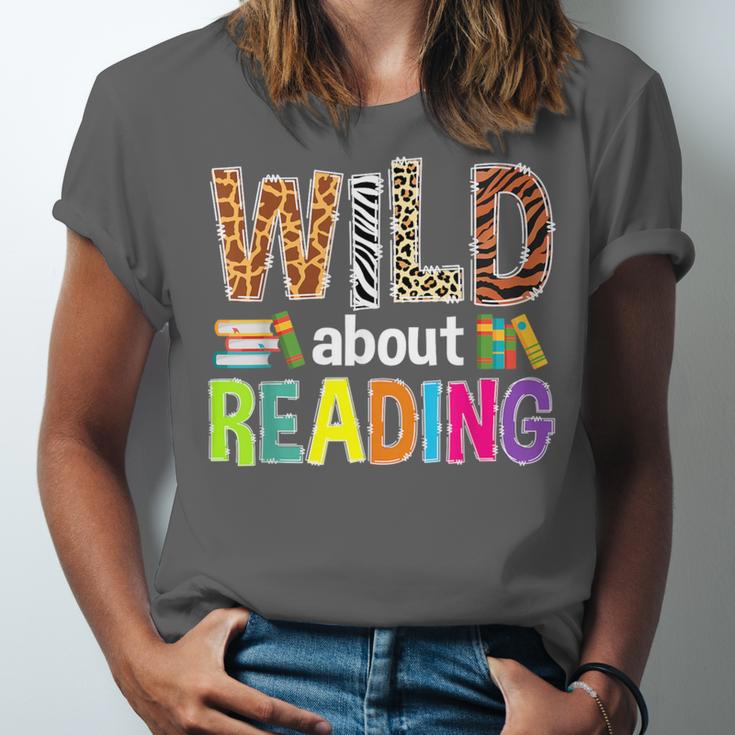 Wild About Reading Library Day Reading Books & Bookworm Unisex Jersey T-Shirt