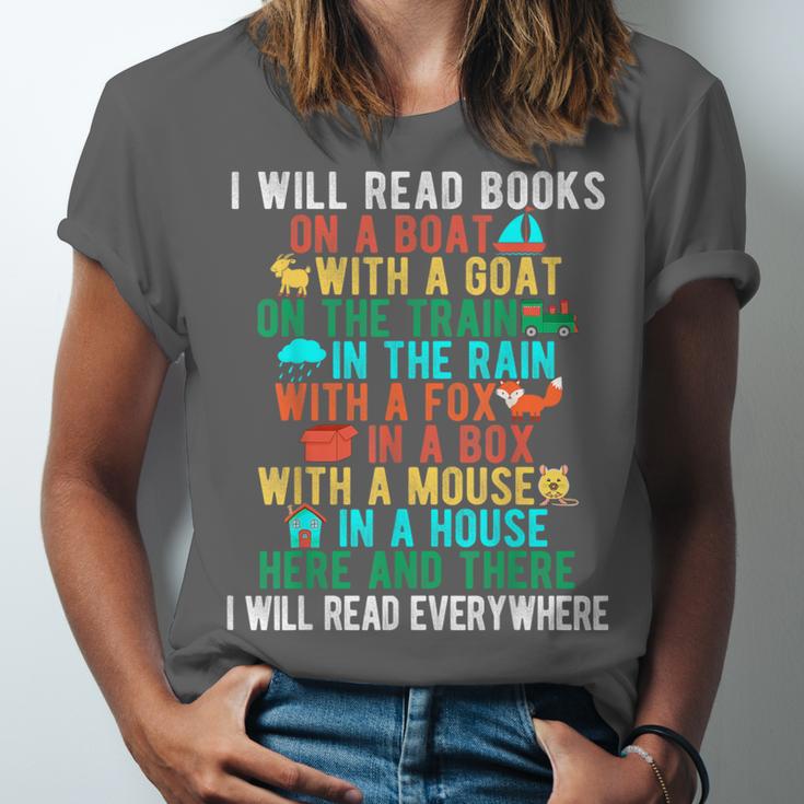 I Will Read Book On Boat Words For Kids Unisex Jersey T-Shirt