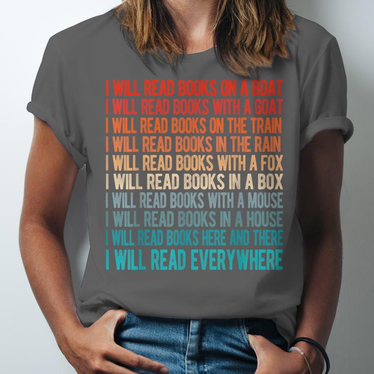 I Will Read Books On A Boat Kids Reading Unisex Jersey T-Shirt I Will Read Books On A Boat Kids Reading Unisex Jersey T-Shirt