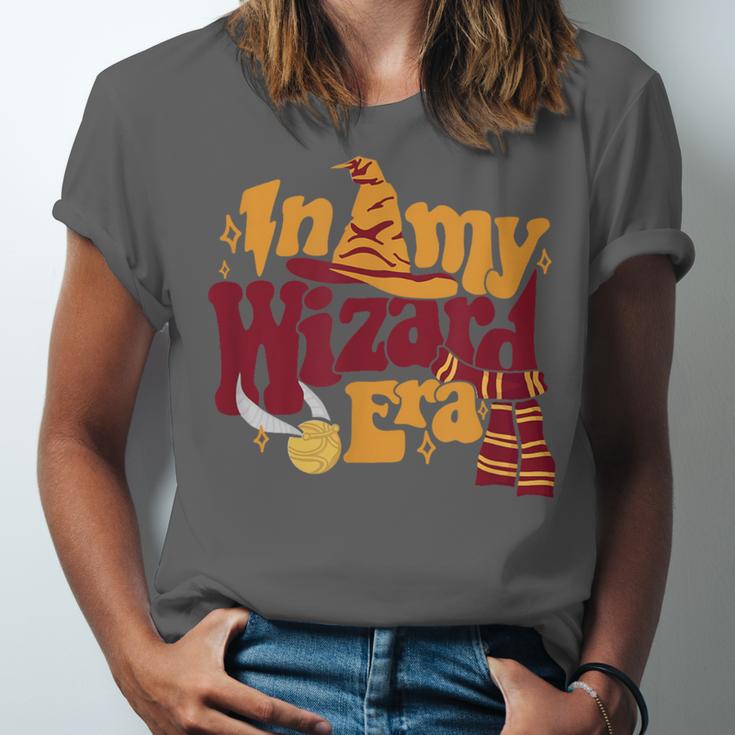 In My Wizard Era Groovy Bookish Fantasy Reader Book Lover Unisex Jersey T-Shirt