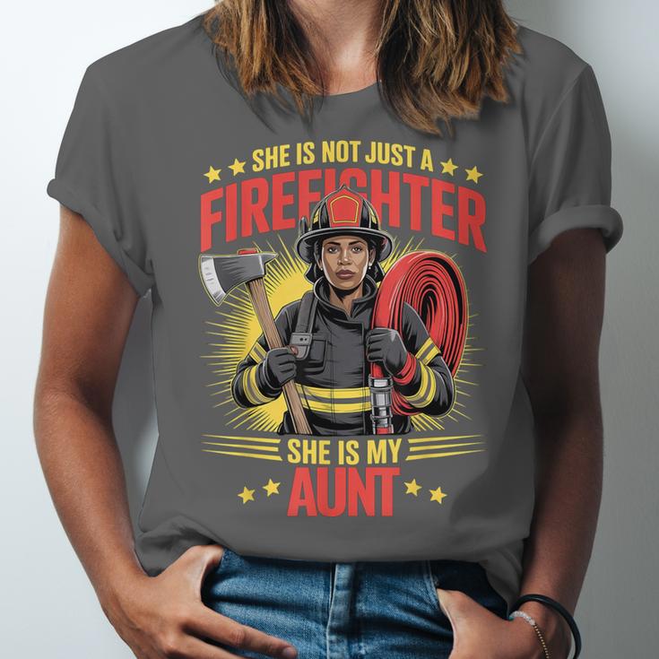 Woman Firefighter Aunt TiTi Auntie Black Graduation Unisex Jersey T-Shirt
