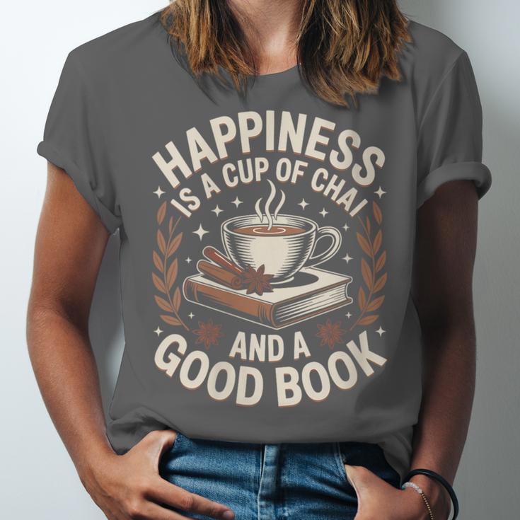 Women's Chai Tea And Books Chai Latte Lover Unisex Jersey T-Shirt