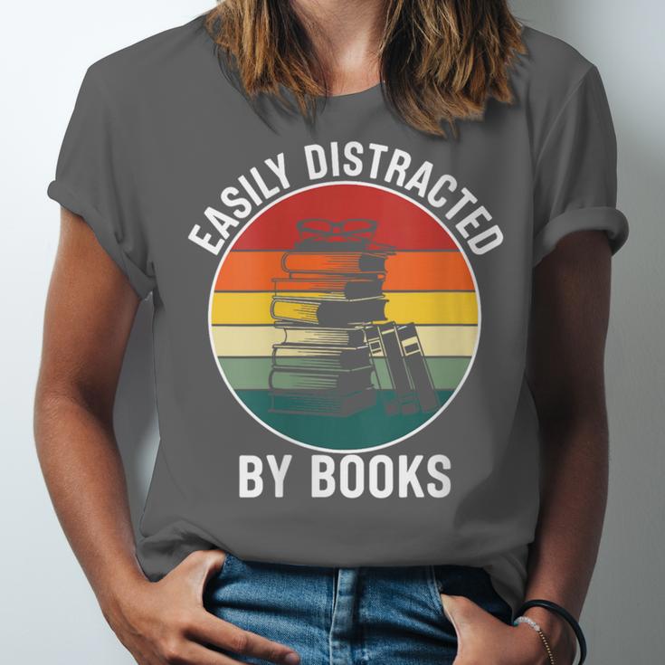 Women's Easily Distracted By Books Unisex Jersey T-Shirt Women's Easily Distracted By Books Unisex Jersey T-Shirt