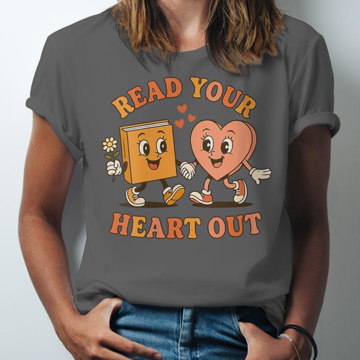 Women's Read Your Heart Out Teacher Valentines Reading Book Love Unisex Jersey T-Shirt Women's Read Your Heart Out Teacher Valentines Reading Book Love Unisex Jersey T-Shirt
