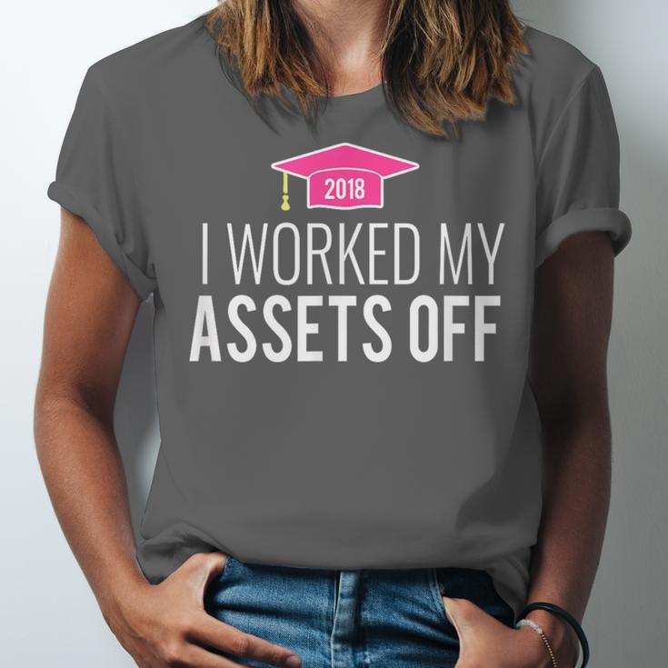 I Worked My Assets Off Accounting Graduation T-Shirt Unisex Jersey T-Shirt