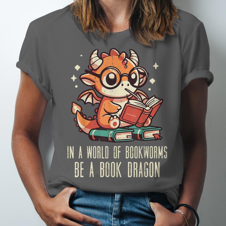 In World Of Bookworms Be Book Dragon Cute Women Kids Men Unisex Jersey T-Shirt In World Of Bookworms Be Book Dragon Cute Women Kids Men Unisex Jersey T-Shirt