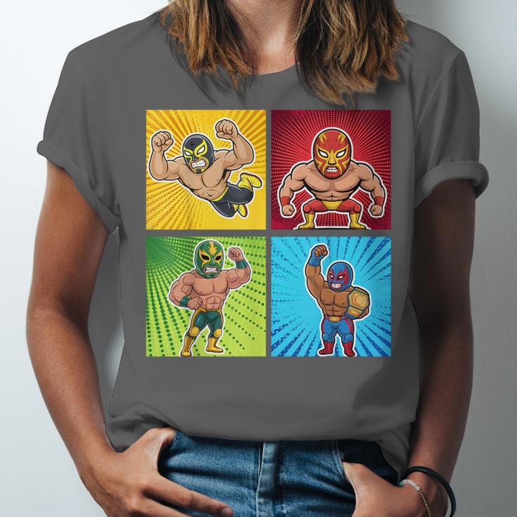 Wrestling Comic Book Wrestler Mexican Lucha Libre Mask Unisex Jersey T-Shirt Wrestling Comic Book Wrestler Mexican Lucha Libre Mask Unisex Jersey T-Shirt