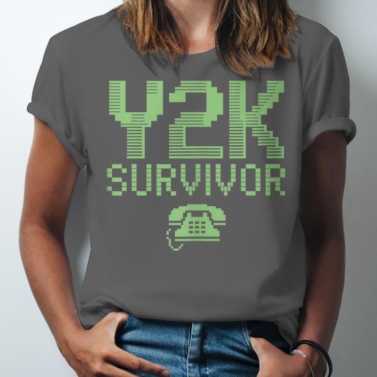Y2K Survivor 2000s Nostalgia Retro Vintage Nostalgic Unisex Jersey T-Shirt