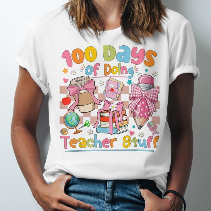 100th Day Of School Teacher 100 Days Coffee Books Unisex Jersey T-Shirt