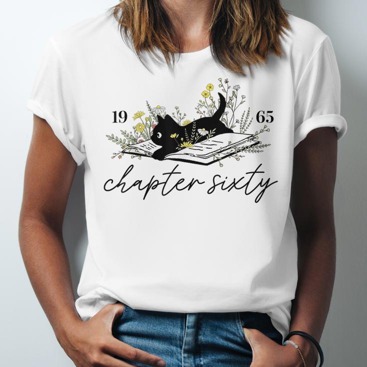 1965 Chapter Sixty Book Cat Lover 60th Birthday For Men Women Unisex Jersey T-Shirt 1965 Chapter Sixty Book Cat Lover 60th Birthday For Men Women Unisex Jersey T-Shirt