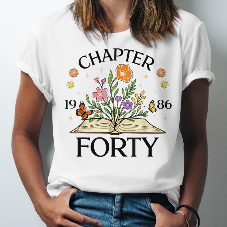 1986 Chapter Forty 40th Birthday Wildflower Book Unisex Jersey T-Shirt