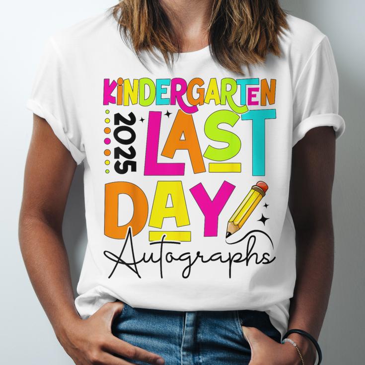 2025 Last Day Of School Autograph Kindergarten Graduation Unisex Jersey T-Shirt