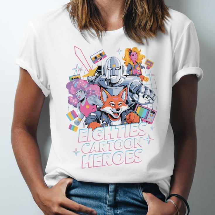 80's Cartoon Heroes Apparel For Retro Nostalgia Fans Unisex Jersey T-Shirt