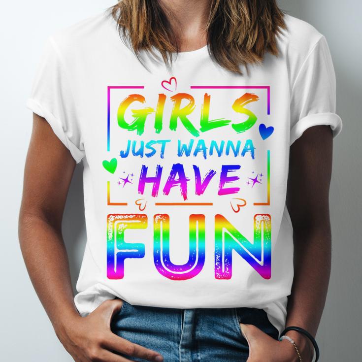 80's Girls Just Wanna Have Fun Nostalgia 1980s Style Premium Tri-Blend Unisex Jersey T-Shirt