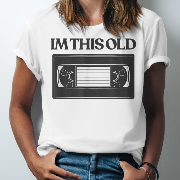 80s VHS Video Cassette Nostalgia Unisex Jersey T-Shirt