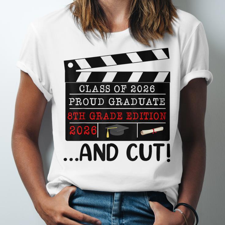 8th Grade Graduation 2026 Graduate Clapperboard Unisex Jersey T-Shirt