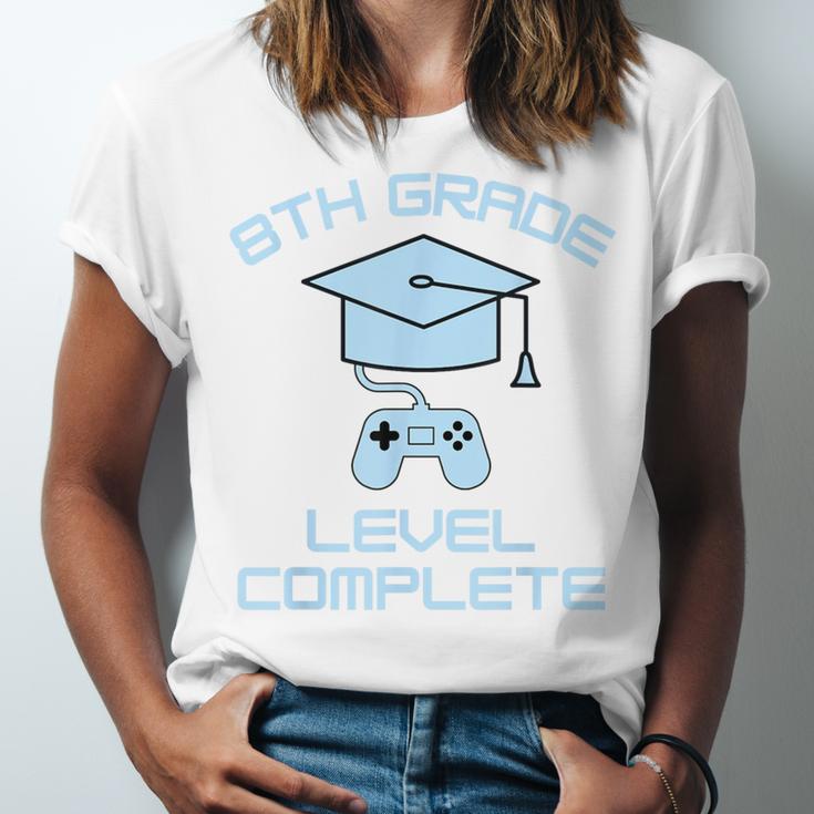8th Grade Level Complete Eighth Grade Gamer Graduation Day Unisex Jersey T-Shirt